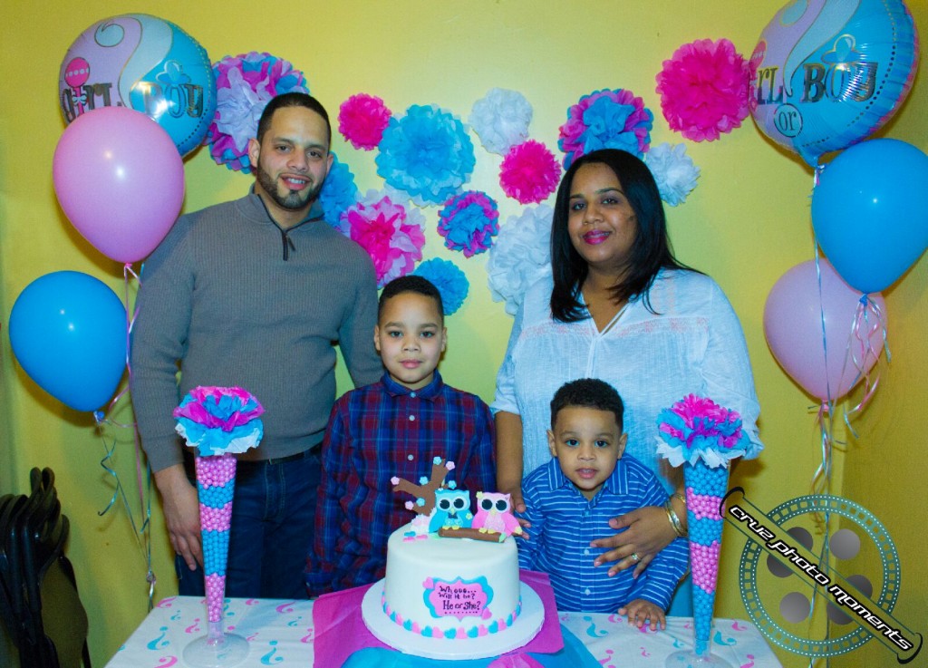 family photo at a birthday party